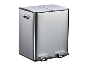 Poubelle de cuisine moderne avec pédales tri déchets 47 x 42 x 37 cm en fer gris 13_0017146