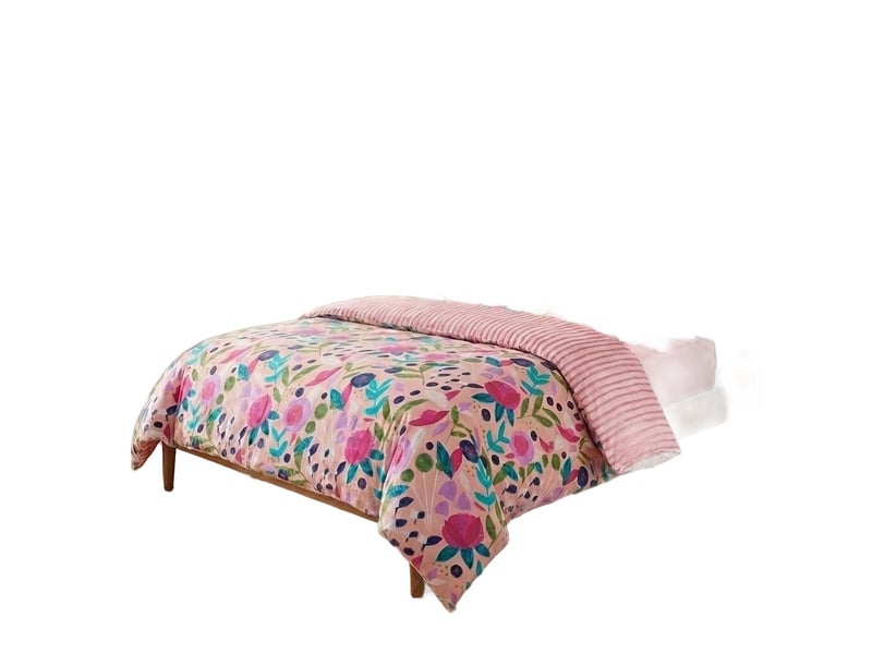  Parure de lit 240x260 cm percale de coton floral collage rose - kate merritt PD25542 - Conforama A
