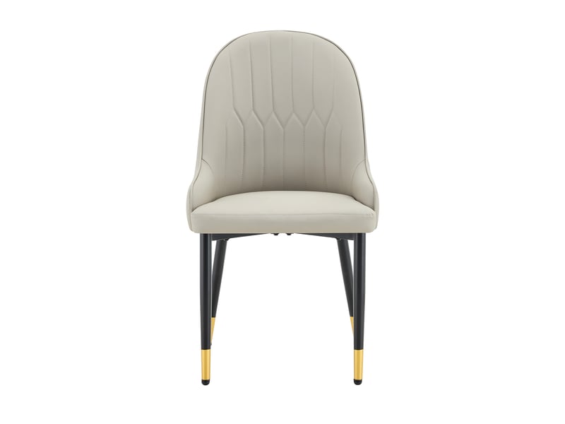  Lot de 2 chaises de salle à manger,similicuir pu,gris chaud et noir  - Conforama D