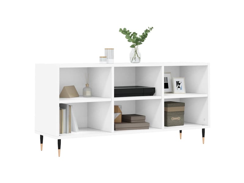  Meuble tv - banc tv - meuble de rangement blanc 103,5x30x50 cm bois d'ingénierie  - Conforama C