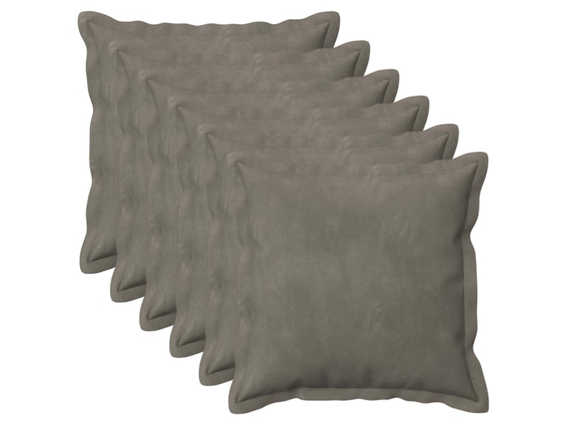  Lot de 6 coussins avec oreiller, coussins décoratifs houten gris clair fløjl cf51250  - Conforama A