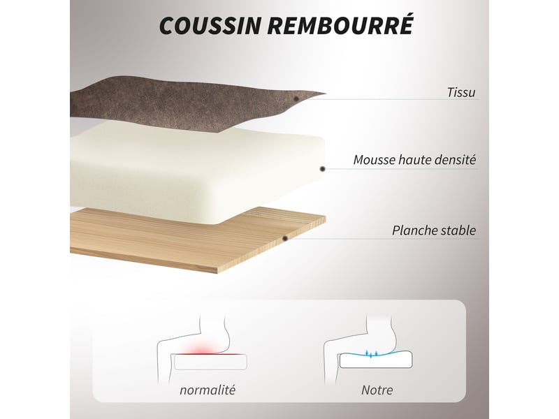  Fauteuil de bureau, chaise bureau ergonomique, hauteur réglable, accoudoirs relevables, 70 x 70 x 114-122 cm, marron  - Conforama E