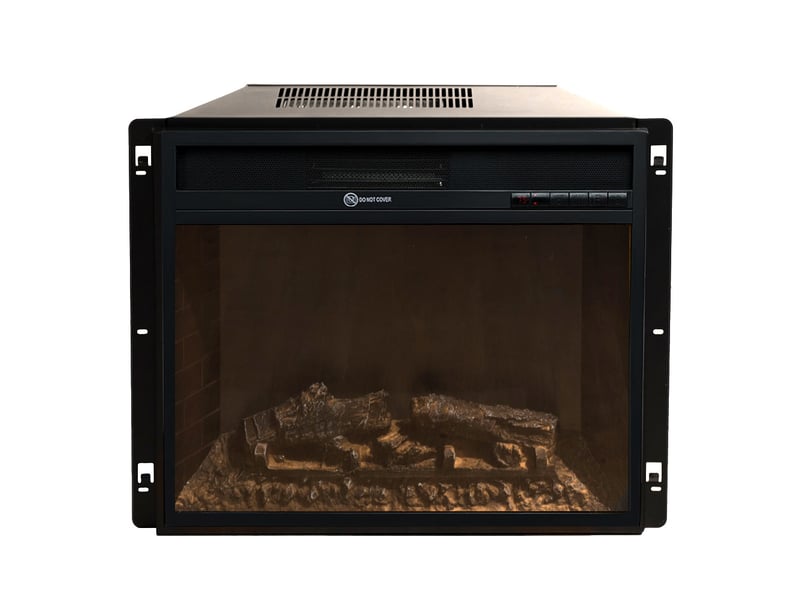 Cheminée électrique encastrable oregon - 58 x 52 x 17 cm, en acier avec façade en verre - Conforama B