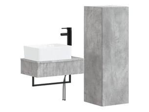 Ensemble de mobilier de salle de bain 2 pcs gris béton shl3237