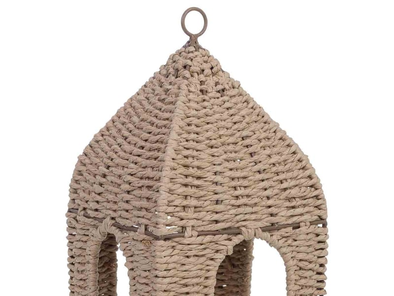  Lanterne en papier marron avec bougie led 16x16x40,542,5h cm  - Conforama D