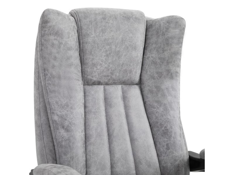 Fauteuil de bureau massant inclinable avec chauffage, repose-pieds, rembourrage épais, gris, 62x67x113-120 cm - Conforama E