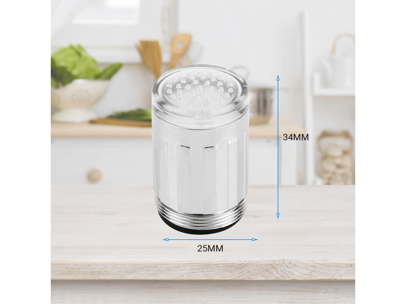 Robinet de cuisine à 3 couleurs de lumière led changeante avec capteur de température et jet d'eau pour douche - Conforama E