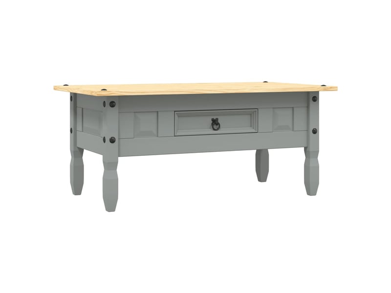  Table basse | table de salon pin mexicain gamme corona gris 100x55x44 cm  - Conforama A