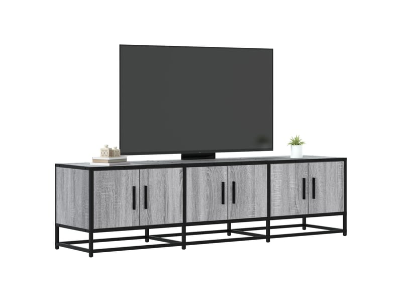  Meuble tv - banc tv - meuble de rangement sonoma gris 150x35x41 cm bois d'ingénierie et métal  - Conforama B