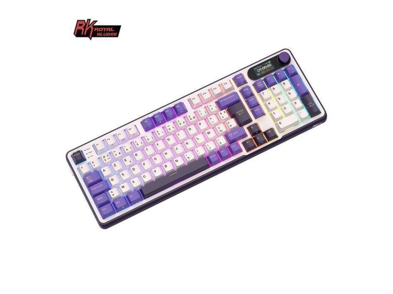 Clavier mecanique 96% azerty rk s98 violet triple connexion bt 2.4g usb-c ecran intelligent 321202_AAARG76721_6_DROPFR - Conforama B