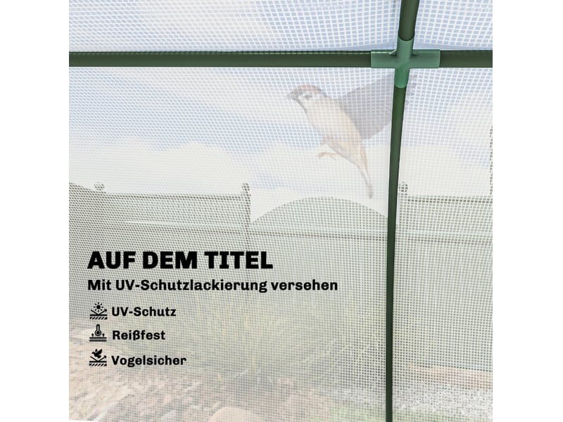 Serre de jardin tunnel 200 x 100 x 80 cm – blanche – bâche pe, porte zippée et cadre en acier stable - Conforama E