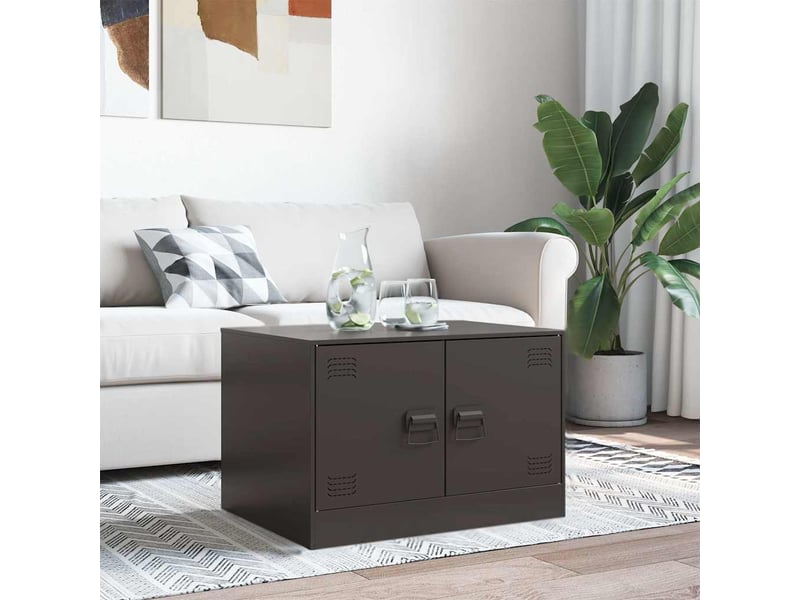  Table basse | table de salon noir 67x50x44 cm acier  - Conforama C