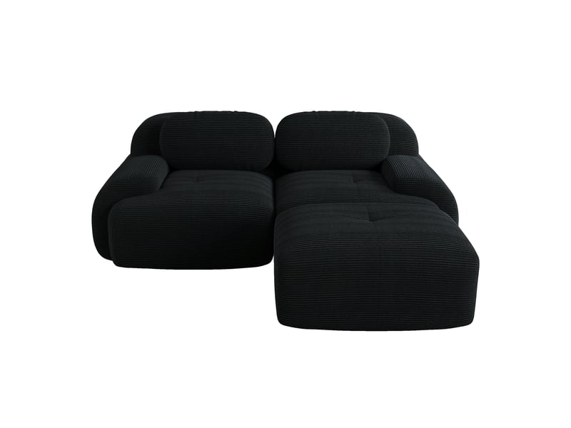 Canapé d'angle modulable en velours côtelé, noir, 208 x 178 x 70 cm Fay Lum - Conforama A