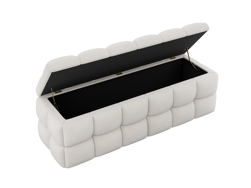  Banc de rangement 120x40x40 cm avec coffre abattant coloris beige  - Conforama A