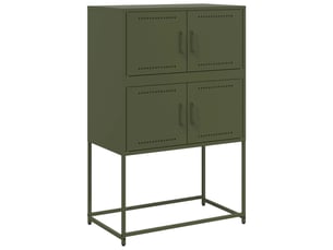 Buffet - bahut - meuble de rangement vert olive 68,5x38,5x107 cm acier