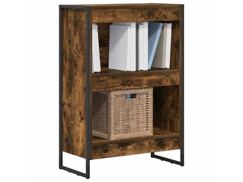  Bibliothèque, armoire à livres 60 x 30 x 86,5 cm bois d'ingénierie chêne fumé  - Conforama C