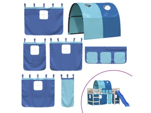 Rideaux pour lit mezzanine avec tunnel bleu polyester cf44932
