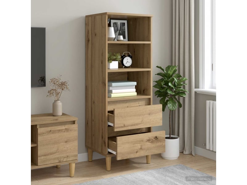  Buffet - haut armoire chêne artisanal 40 x 36 x 110 cm bois d'ingénierie  - Conforama B