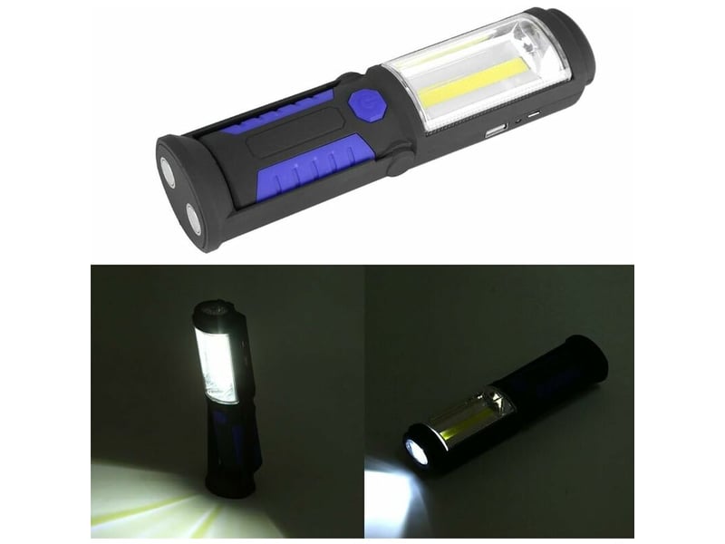  Lampe de travail led rechargeable avec magnétique lampe de torches de led 2200mah cob led 650lm pour auto garage atelier camping bricolage  - Conforama E