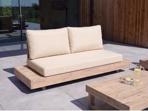 Canapé de jardin 2 places marettimo bois d'acacia certifié beige