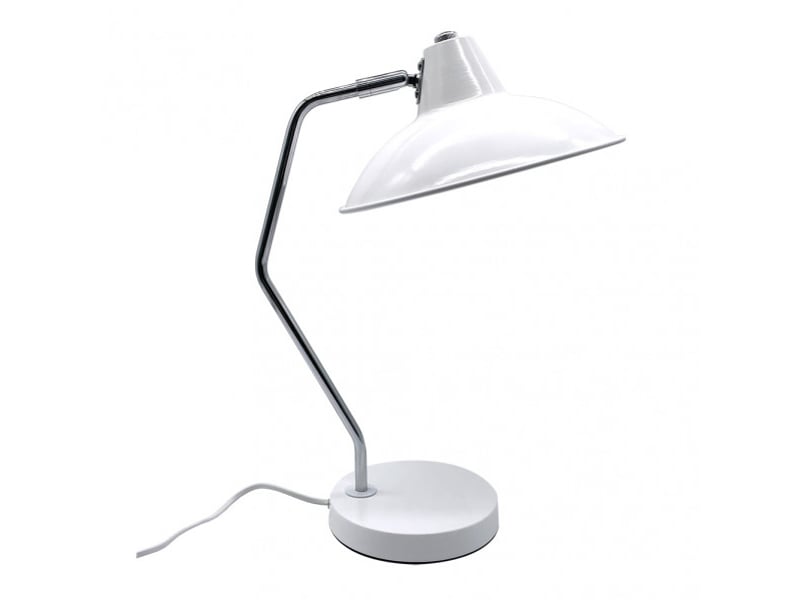  Lampe de bureau fabrilamp elian blancchromé 1 x e27 articulée orientable 44x24x35 cm 161571001 - Conforama A