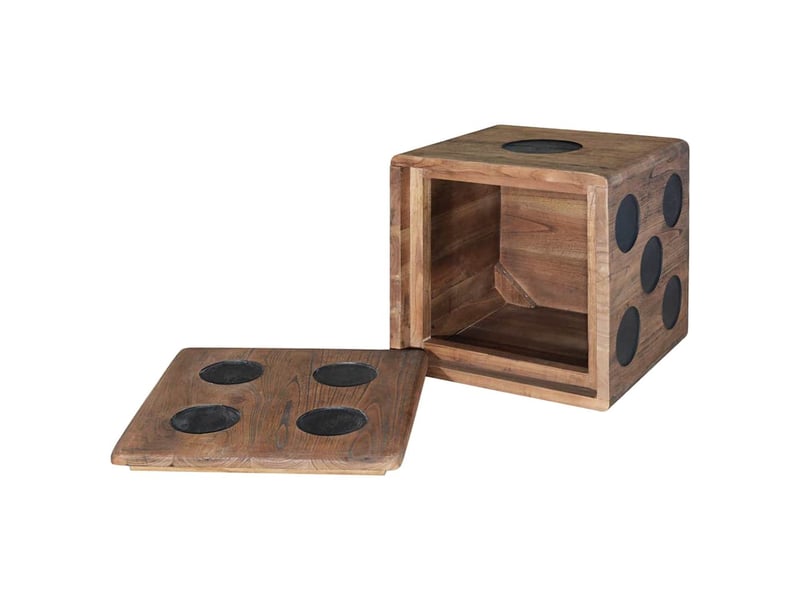  Boîte de rangement, coffre de rangement bois mindi 40x40x40 cm design dés  - Conforama C