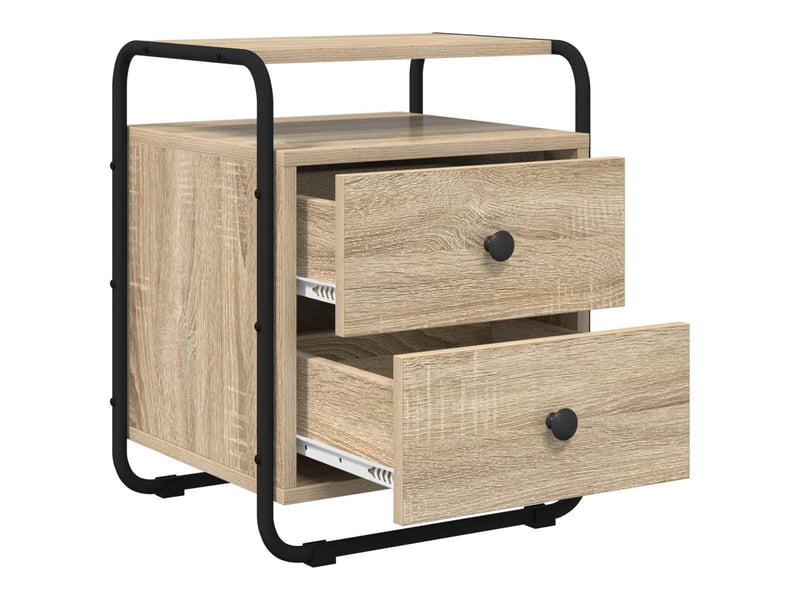  Table de chevet - cabinet de chevet - table de nuit 2 pc chêne sonoma bois d'ingénierie  - Conforama D