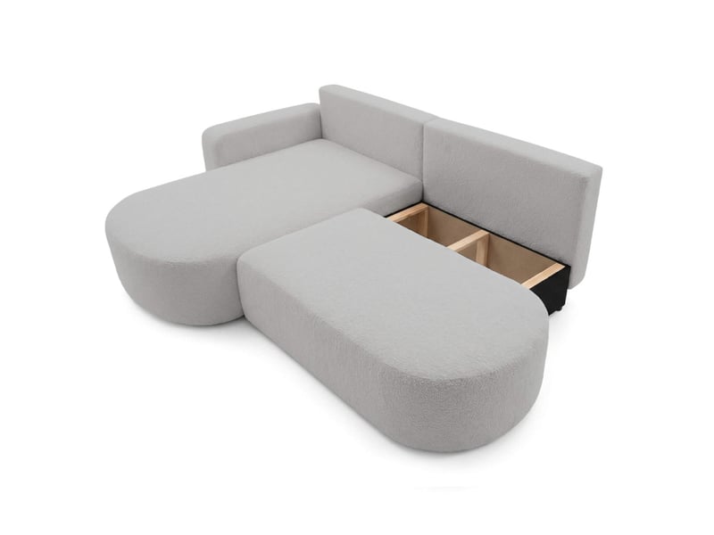  Kiara - canapé d'angle max convertible 5 places en bouclettes  - Conforama D