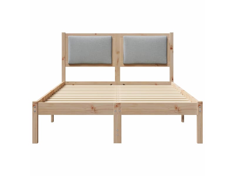  Lit double- lit adulte -  cadre de lit gris clair 120 x 190 cm pin massif  - Conforama D