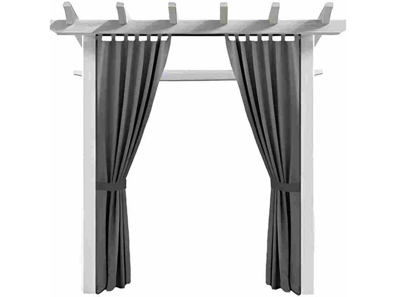  Rideaux d'extérieur imperméables 132 x 213 cm, coupe-vent, résistants aux uv, pour jardin, terrasse, tonnelle, cabane (lot de 2), gris  - Conforama E