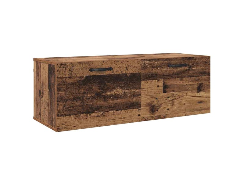  Armoire murale salon 100x36,5x35cm bois d'ingénierie bois ancien shl6271  - Conforama A