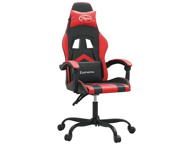 Chaise de jeu, chaise gaming, fauteuil de jeu noir et rouge similicuir cf27797 - Conforama A