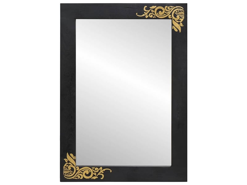  Miroir de salle de bain, miroir de toilette noir et argent 70 x 50 x 2,5 cm cf62645  - Conforama A