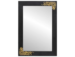 Miroir de salle de bain, miroir de toilette noir et argent 70 x 50 x 2,5 cm cf62645