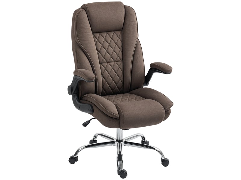  Fauteuil de bureau ergonomique aosenyunzhou tissu effet velours marron réglable accoudoirs relevables 70x70x114-122 cm T1003-01-11980 - Conforama C