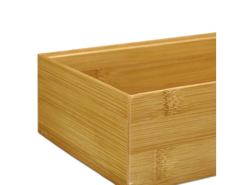  Boîte de rangement empilable flexible 7 x 30 x 15 cm en bambou naturel 13_0006244  - Conforama B