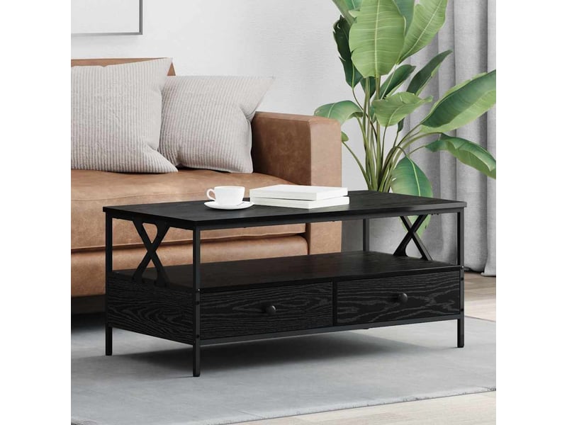  Table basse - table de salon - table à thé chêne noir 100 x 51 x 45 cm bois d'ingénierie  - Conforama B