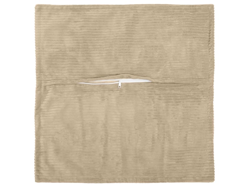 Lot de 2 housses de coussin houten taupe 80 x 80 cm velours côtelé cf49378  - Conforama C