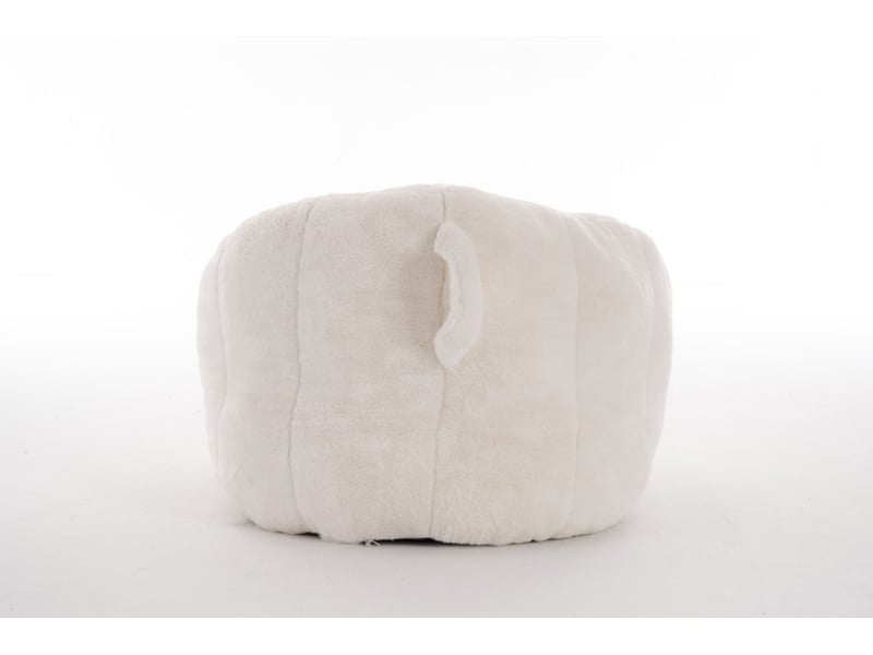  Pouf géant enfant 75x70x52 cm, dossier ergonomique, surface en velours ultra douce, polyester, mousse, beige  - Conforama A