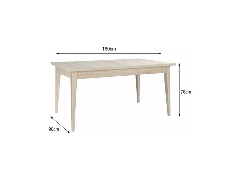  Salle à manger complète malmo avec table 160 cm, buffet haut et étagère murale – chêne clair et gris  - Conforama E