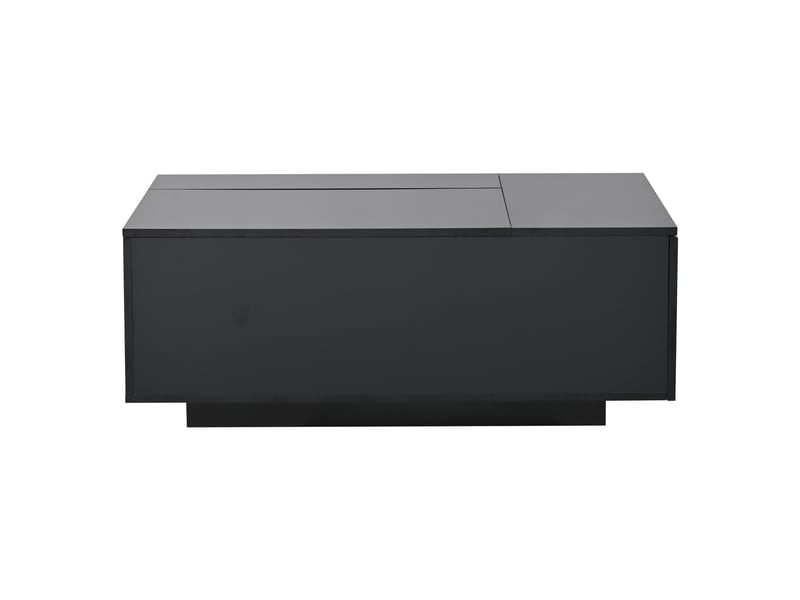  Table basse relevable avec rangement caché, led, noire, 100 x 50 x 40 cm, avec tiroir  - Conforama A