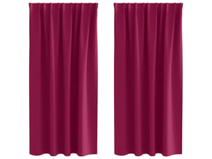 Lot de 2 rideaux occultants, rideaux black-out avec anneaux bordeaux 175 x 140 cm cf44611