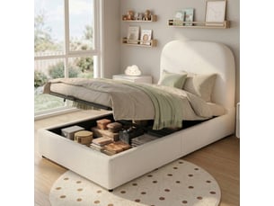 Lit coffre 90x200 cm <strong>HAUSS SPOLE</strong>  <strong></strong> coloris beige