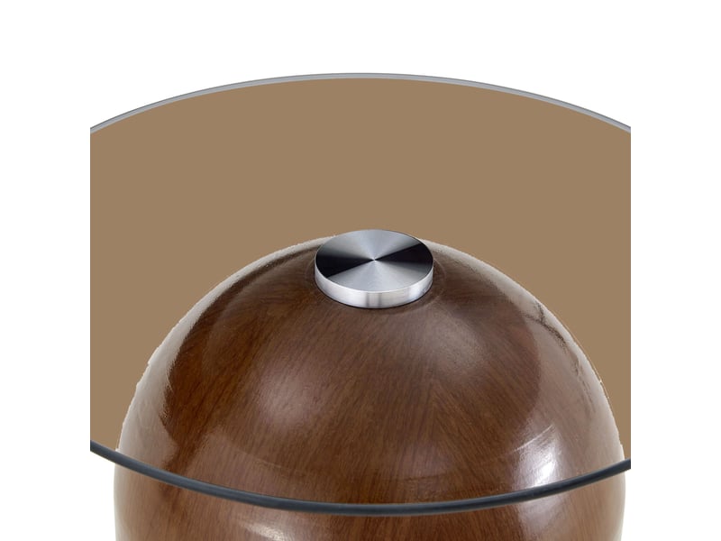  Lot de 2 tables basses brun rondes en verre et métal brillant avec design base cloche  - Conforama D