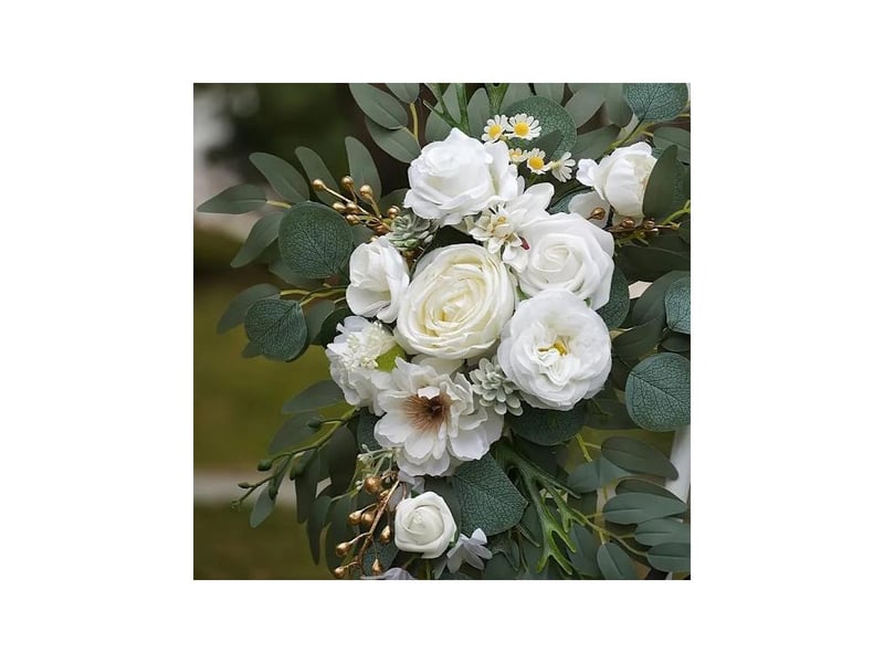  Arche de fleurs artificielles pour mariage (ensemble) convient pour la décoration de mariage, la cérémonie et le décor de réception (blanc)-aquaforge  - Conforama D