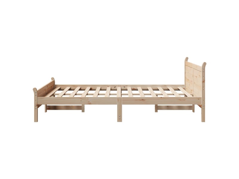 Lit double- lit adulte - cadre de lit sans matelas 150x200 cm bois de pin massif - Conforama D