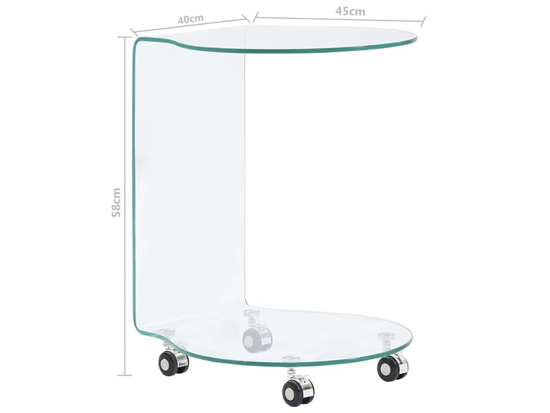  Table basse | table d'appoint 45x40x58 cm verre trempé  - Conforama E
