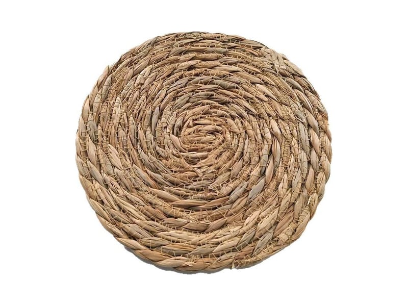  Sets de table tissés en paille jaune, diamètre 20 cm, lot de 14 sets résistants à la chaleur pour la décoration de restaurants  - Conforama C