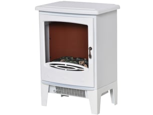 Cheminée électrique led avec effet de flammes 9001800w en métal et abs blanc 39 x 26 x 54,8 cm pour atmosphère chaleureuse