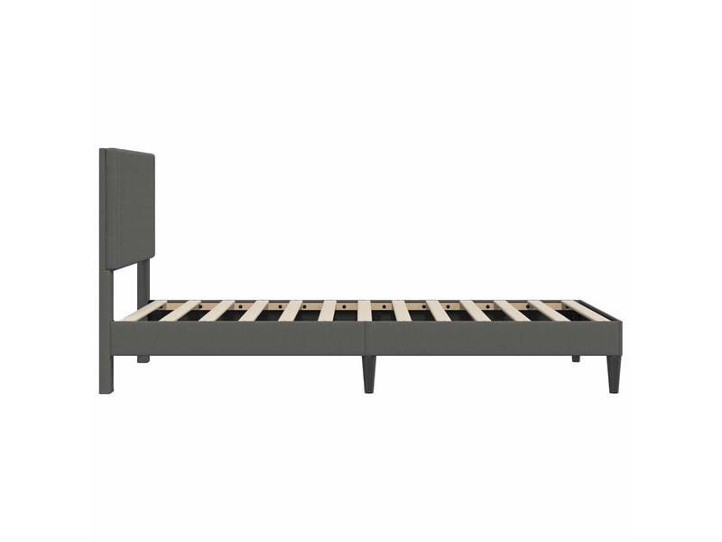  Lit simple- lit adulte -  cadre de lit gris foncé 80 x 200 cm tissu en velours côtelé  - Conforama D